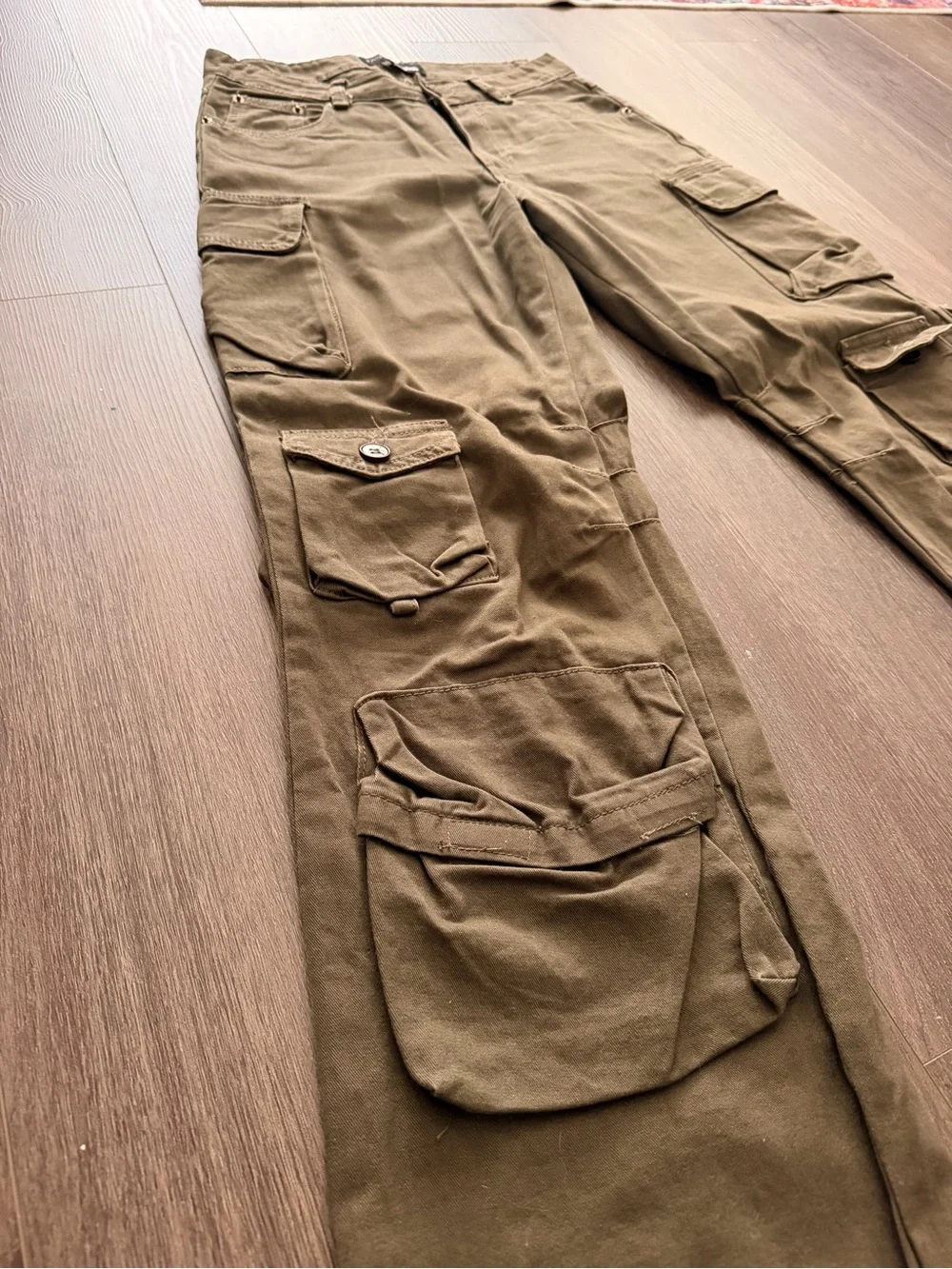 Olive Green Cargo Pants for Men - Multi-Pocket Utility Style